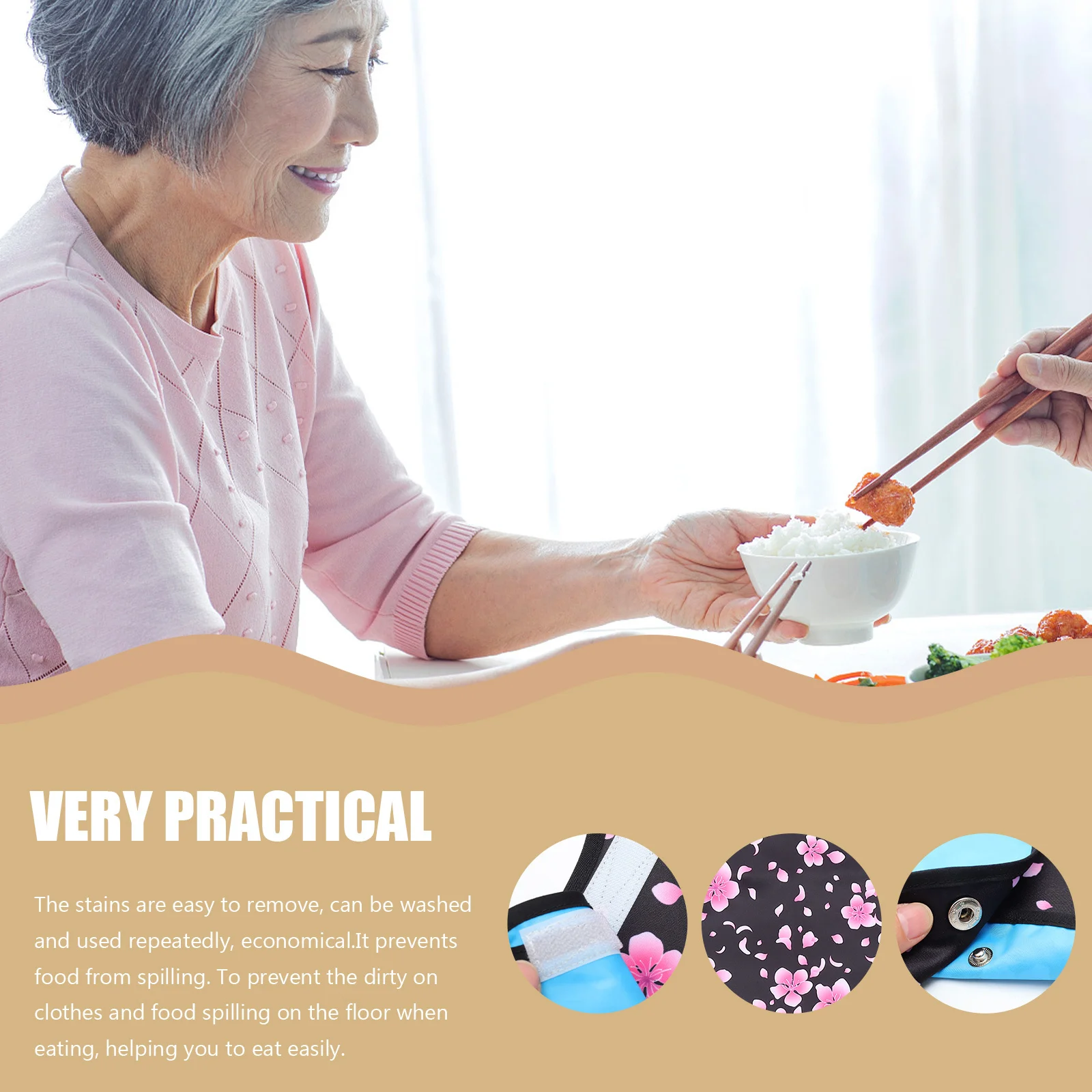 

Сумка для еды для взрослых, нагрудник для пожилых людей, прочный водонепроницаемый многоразовый чехол, легко чистится, грязеотталкивающий, большой