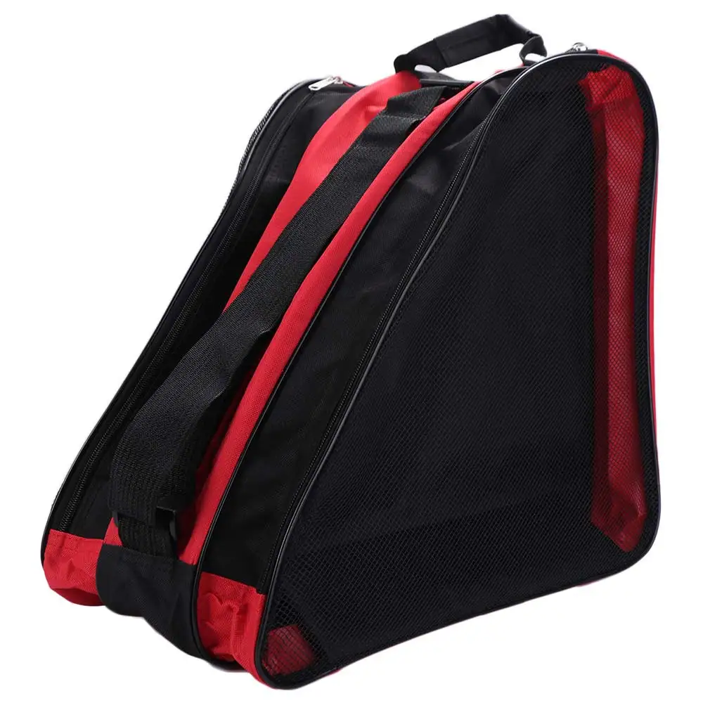 Large Capacity Roller Skates Bag Storage Bag Oxford Cloth Skating Shoes Bag Breathable 3 Layers Ice Skating Pouch Inline Skates