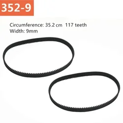 2pcs 35.2cm / 35.2cm Belt Sander Rubber Drive Belt For 9403 Sander Drive Belt 352-9/354-9 Replacement Power Tool Parts