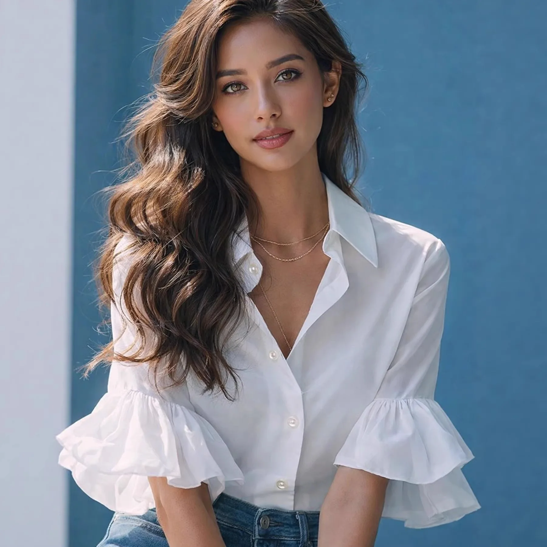 

Потрясающе красивая летняя блузка с ультрамодным принтом вишневого цвета, трансокеанский бестселлер, элегантный свободный крой, топ для женщин