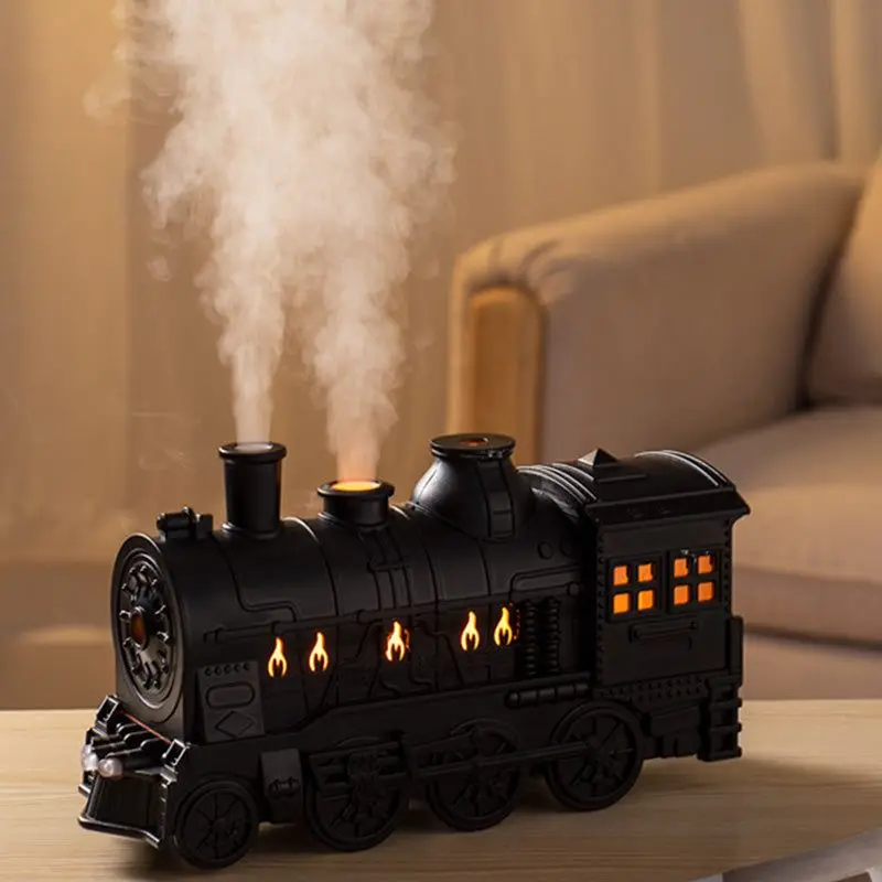 Retro Train Air Humidifier Ultrasonic Aromatherapy Diffusers Mist Maker Fragrance Essential Oil Aroma Difusor Remote control