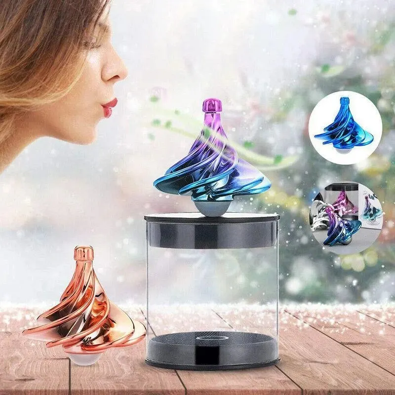 Black Technology Wind Powered Gyroscope Aerodynamic Toy Children's Puzzle Anti Gravity Decompression Dynamic Gyroscope