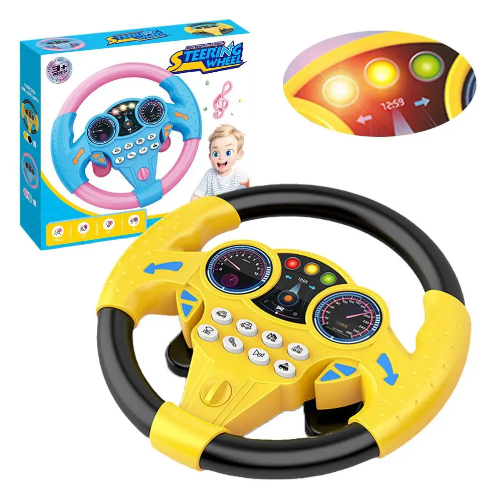 Electric Simulation Steering Wheel Toy With Light And Model Vocal Sound Simulation Toy Children\'s Steering Educational Whee T1A0