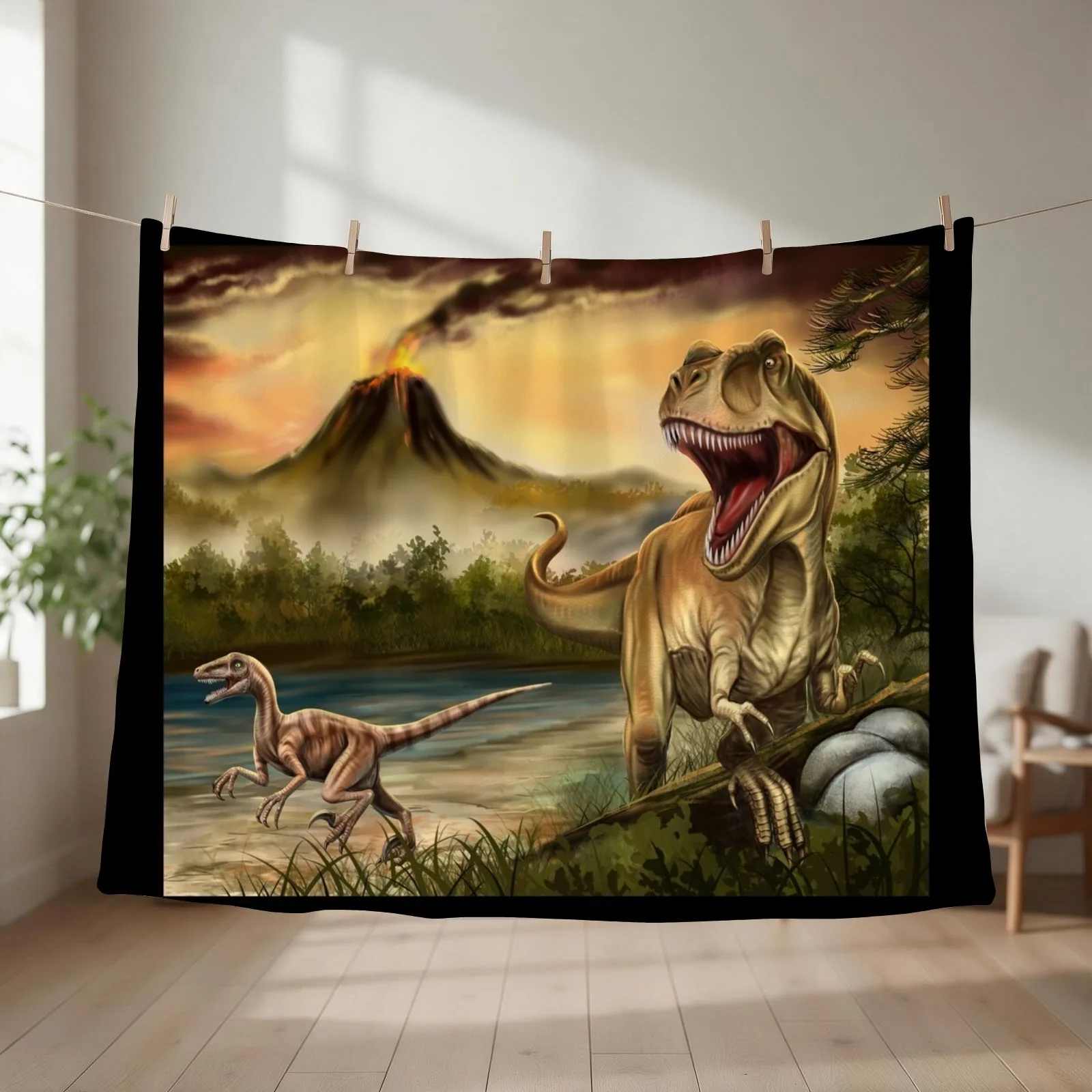 Predator Dinosaurs Throw Blanket Bed linens blankets and throws halloween Soft Beds Blankets