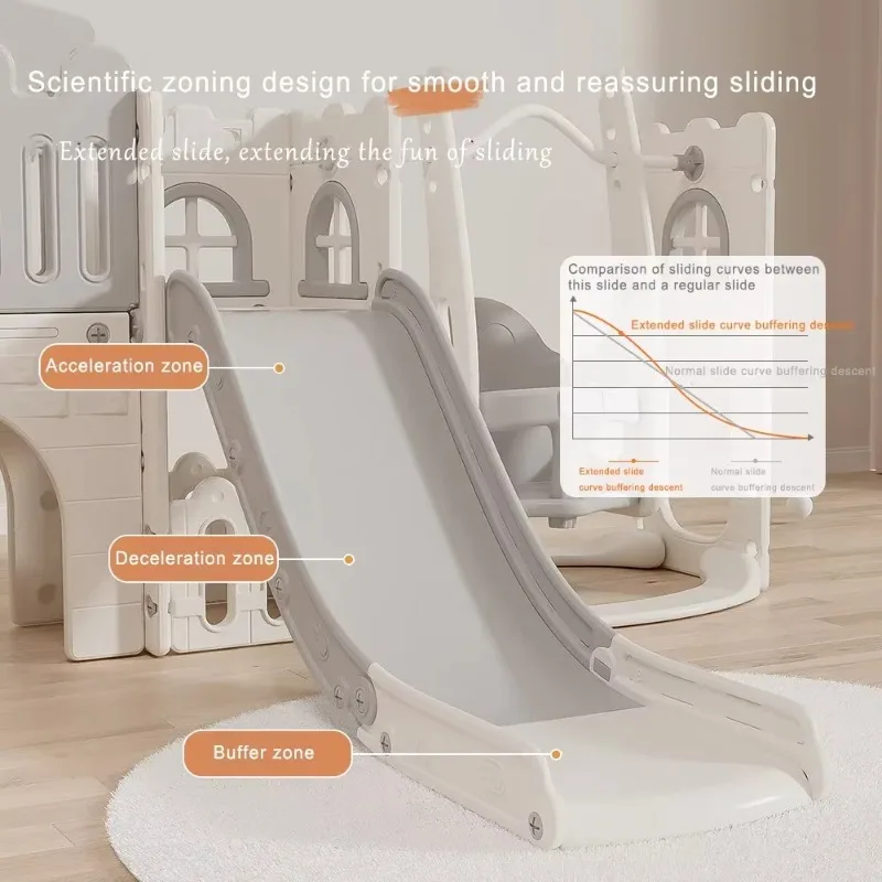 【Hot Sale】Slide, Multifunctional Indoor Swing Set, Plastic Play Set For Kids Fun, Home Entertainment, Early Learning