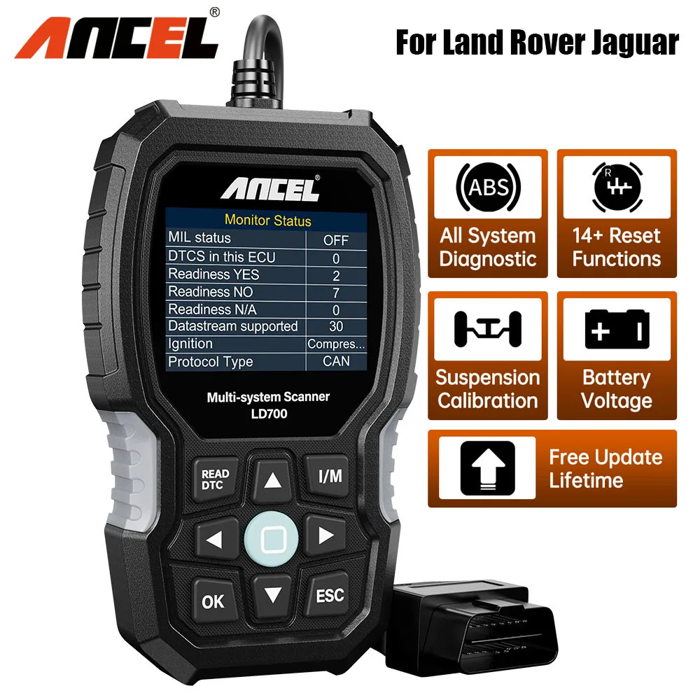 ANCEL LD700 Full OBD2 Diagnostic Tool For Land Rover Jaguar All Systems Automotive Professional Code Reader Scanner Check Engine