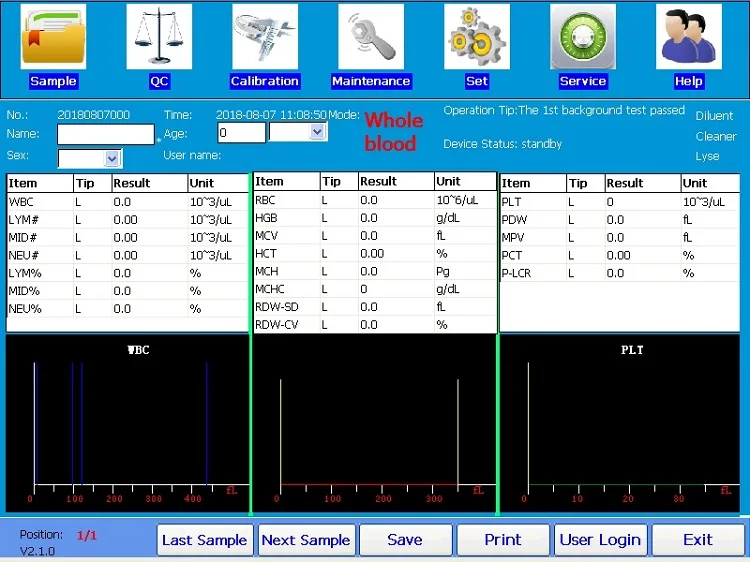 Clinical Laboratory open system 3 part hematology analyzer