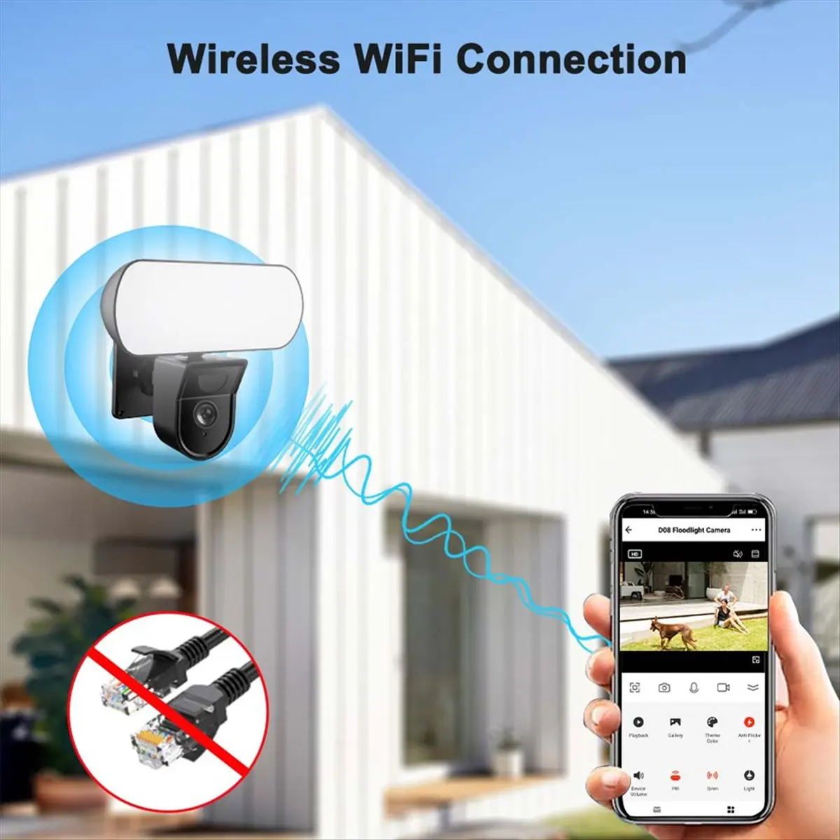 A85P 3MP Tuya Floodlight Camera WiFi Outdoor Waterproof 10W Garden Wall Lamp Security Protection Surveillance EU PLUG
