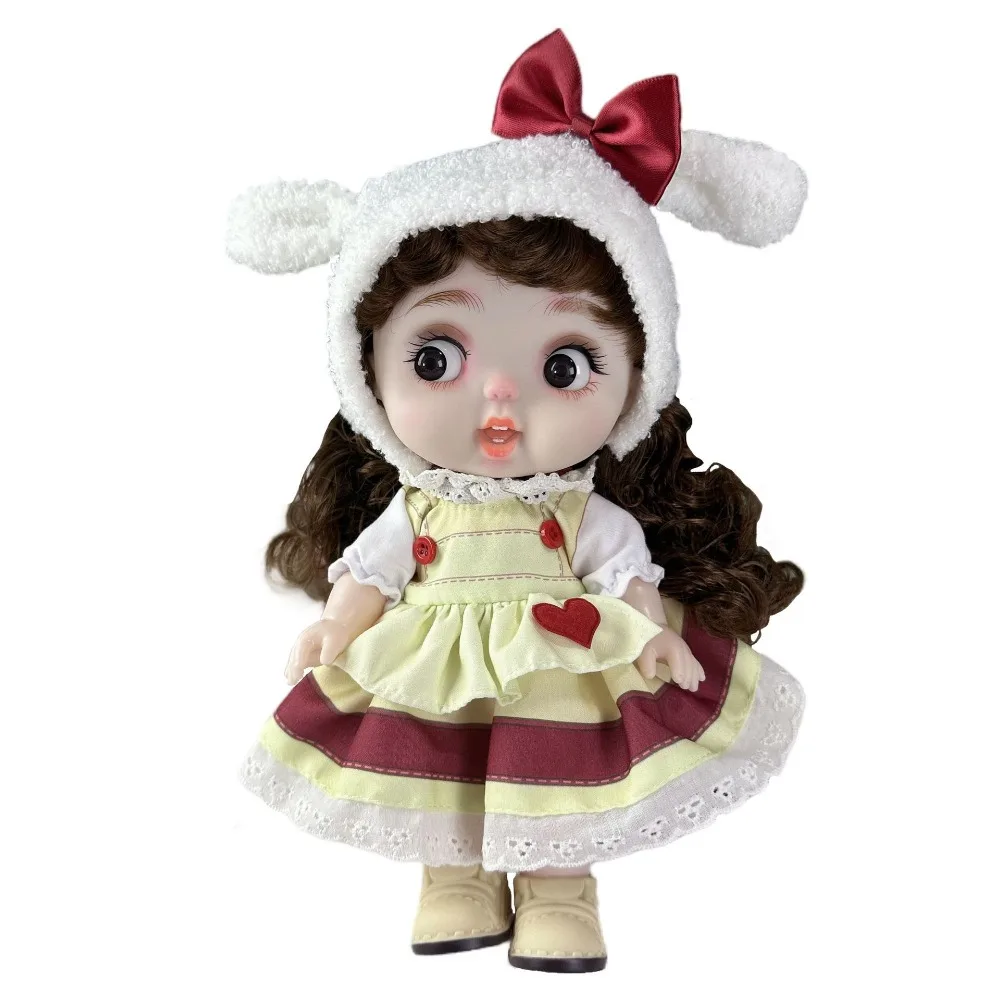 トレンドの28cmドール、28cmドール服、女の子のおもちゃギフト、DIY BJDドールドレス、交換可能な手作りドールストラップドレスセット、ぽっちゃり顔の女の子
