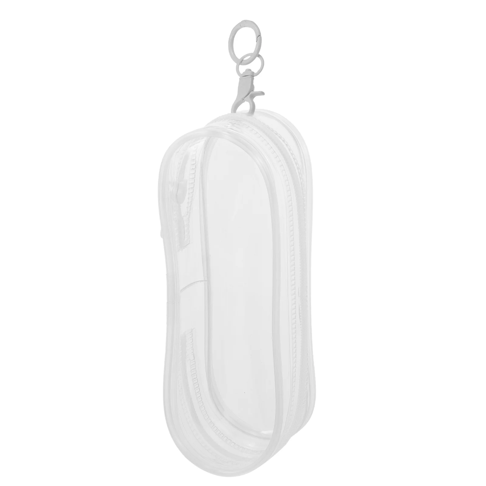 

Clear Figure Display Bag with Keychain Zipper Outing Lightweight Holder Hanging Storage