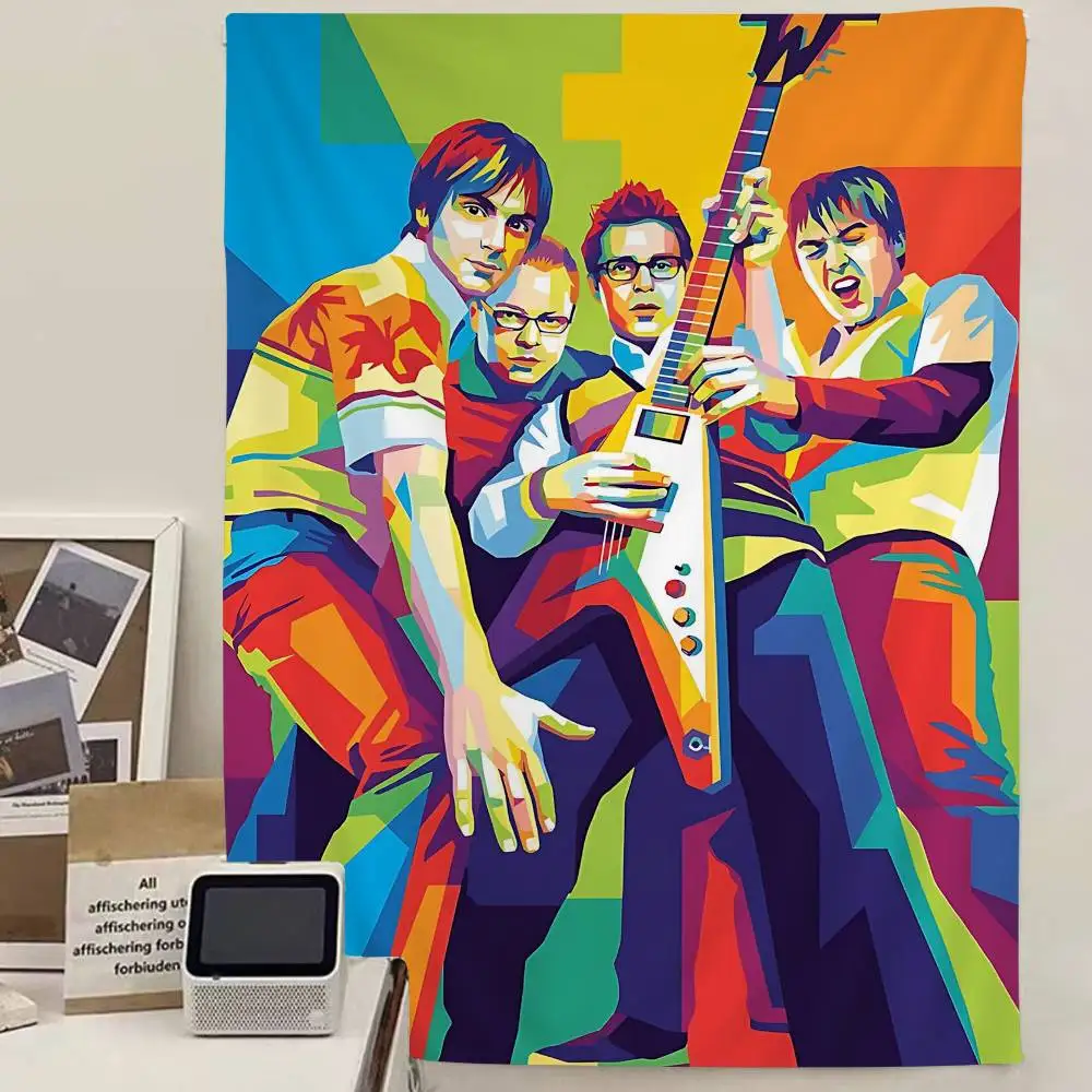 Weezer Music Band Cartoon Tapestry Art Science Fiction Room Home Decor Wall Hanging Sheets