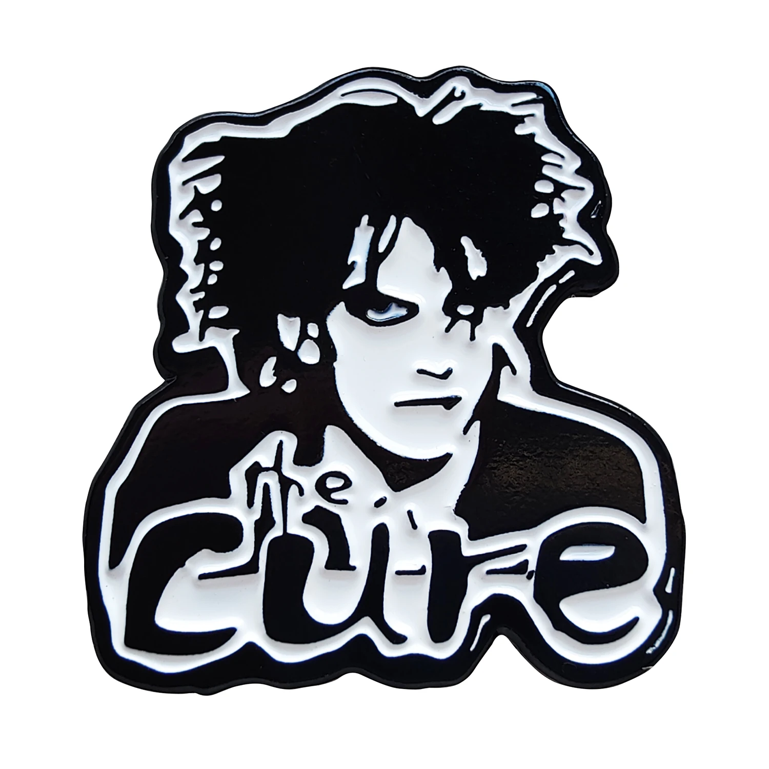 The Cur-e Robert Smith Goth Rock Enamel Pin Lapel Brooch Metal Badge Jewelry Accessary