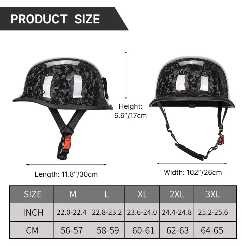 Fashion Pattern Carbon Fiber Half Face Helmet For Motorcycle Vintage Helmet Retro Motocross Motorbike Casco Moto Capacete Kask