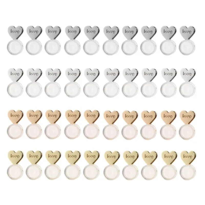 Heart Love Earring Backs Replacements for Posts Earring Backings Secure for Stud Drop Shipping