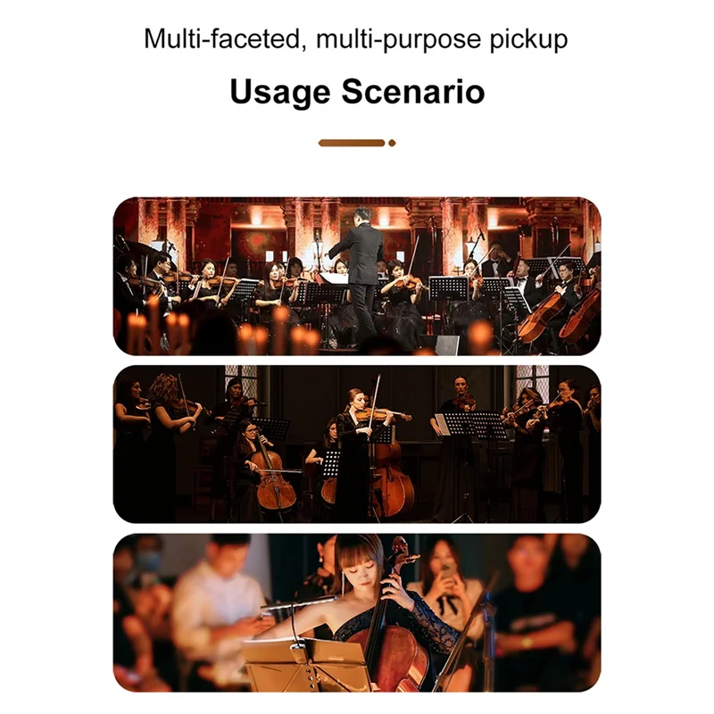 

GC411 Инструментальный звукосниматель Проводной скрипичный микрофон Музыкальный инструмент Конденсаторные микрофоны Всенаправленный звукосниматель с проводом 5 м-Y41A