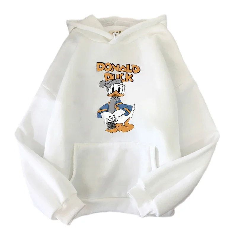 Kawaii Disney Mickey Hoodie Donald Duck Cartoon Printing Women Sweatshirts Fashion Winter Autumn Casual Loose Oversize Hoodies