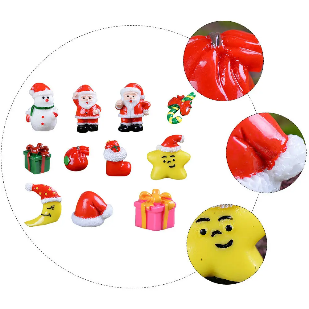 

18Pcs Christmas Resin Decor Mini Figures Desktop Ornaments for Window Living Room Office Holiday Gifts Artistic Fun Photo Props