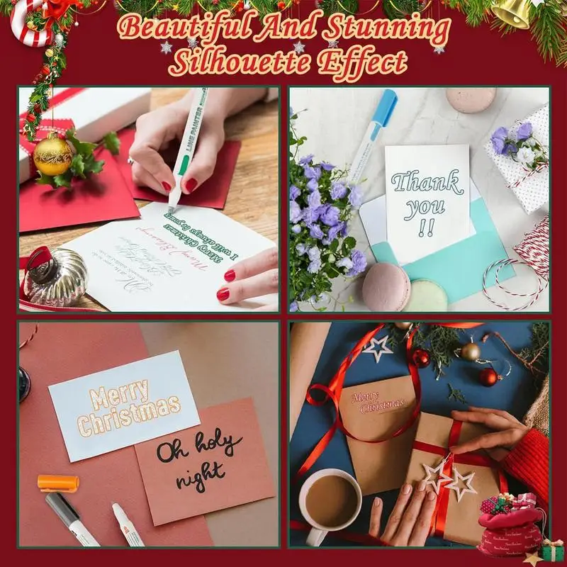 12 colori pennarelli per contorni Self Double Line Self Outline Shimmer Markers per Scrapbook fare uova di pasqua artigianato artistico per bambini