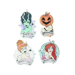 8Pcs Fashion Hollaween Charms Creative Sexy Pumpkin Horror Acrylic Jewlery Findings For Earring Necklace Diy Making