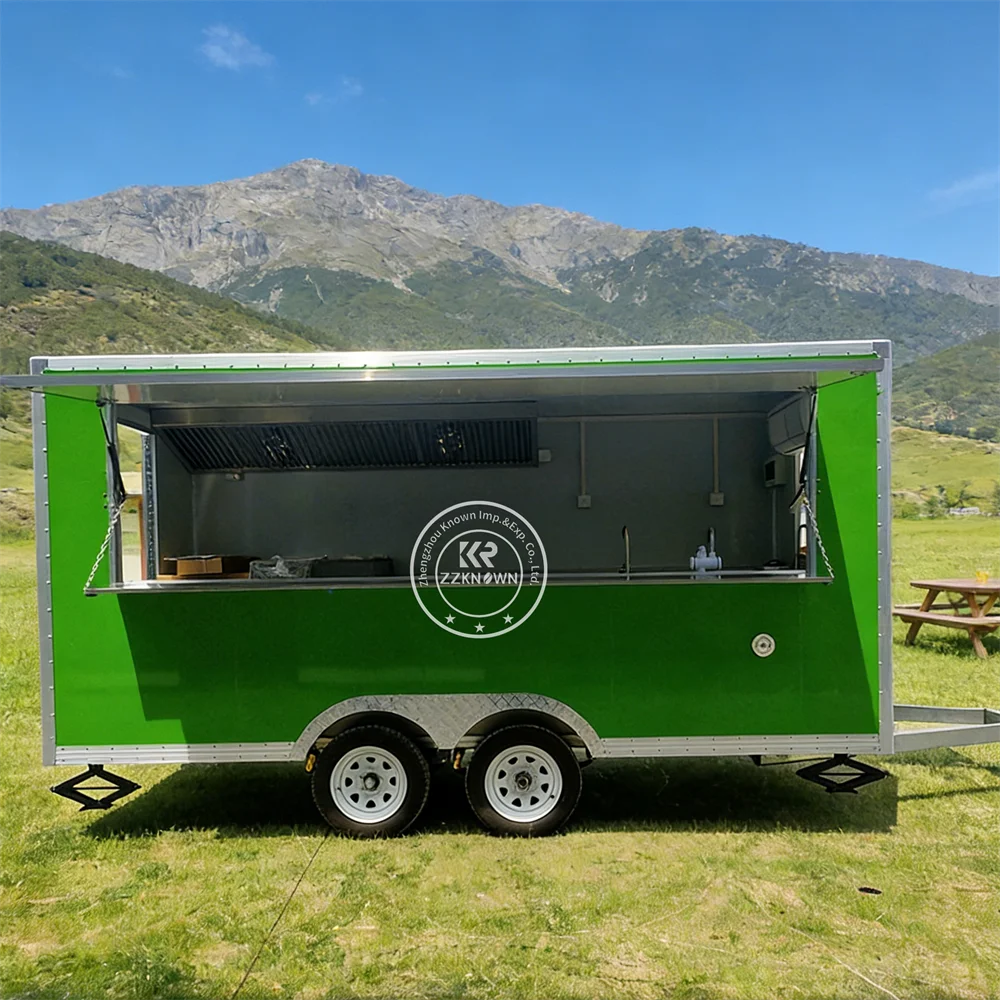 

Portable Mobile Fast Food Trailer Coffee Food Truck Concession Stainless Steel Catering Trailer Catering Truck Fully Equipped