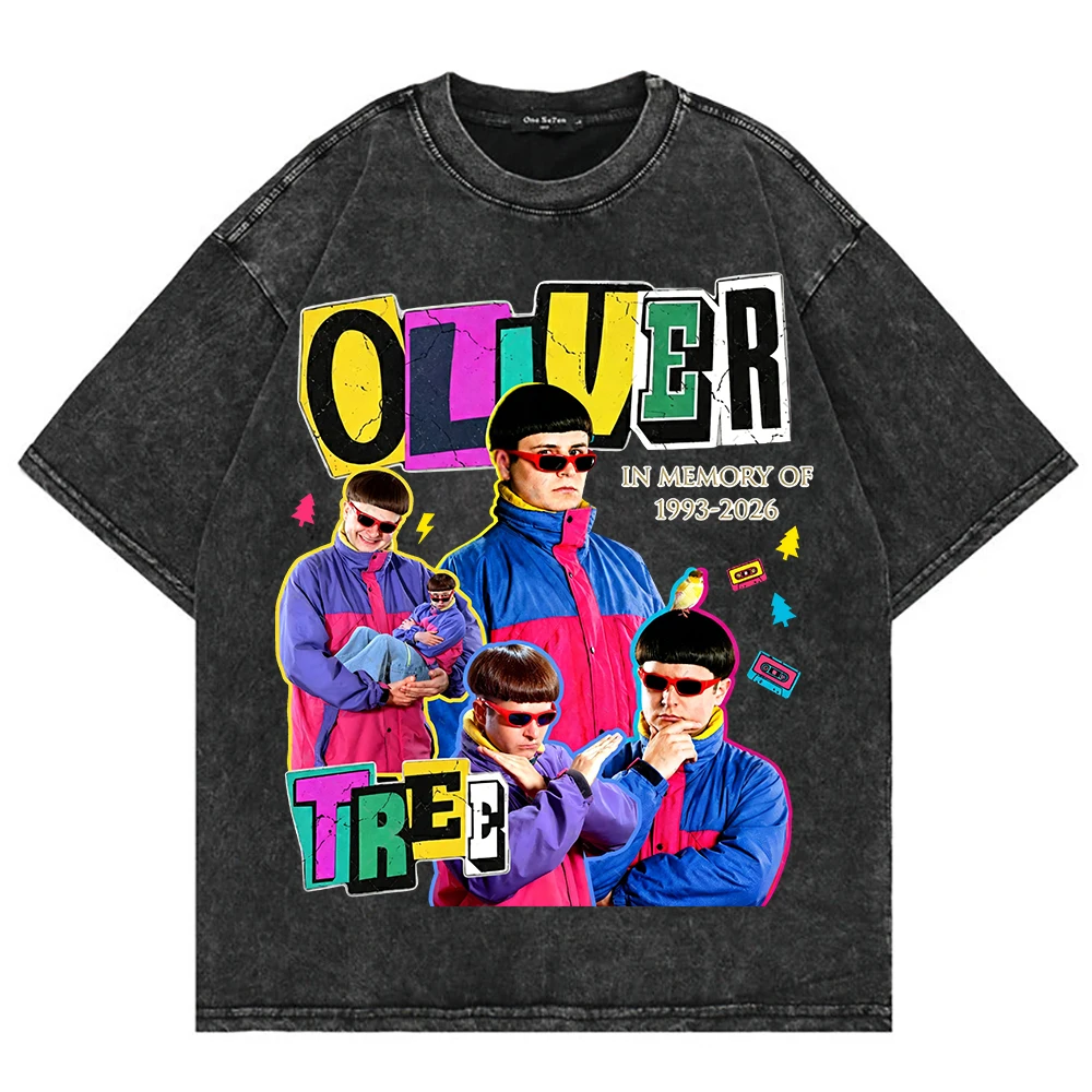 Men Women Oliver Tree Merch Vintage Washed T Shirts High Quality Cotton Clothes Short Sleeve Crew Neck Tee Shirt Summer T-Shirts