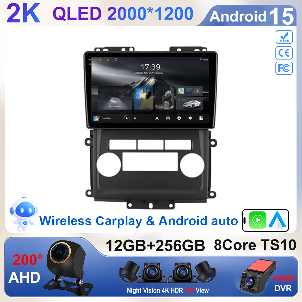 Android15 para Nissan Frontier 2009 - 2012 reproductor de vídeo Multimedia pantalla táctil Carplay RDS 8Core 5G Wifi sistema inteligente GPS