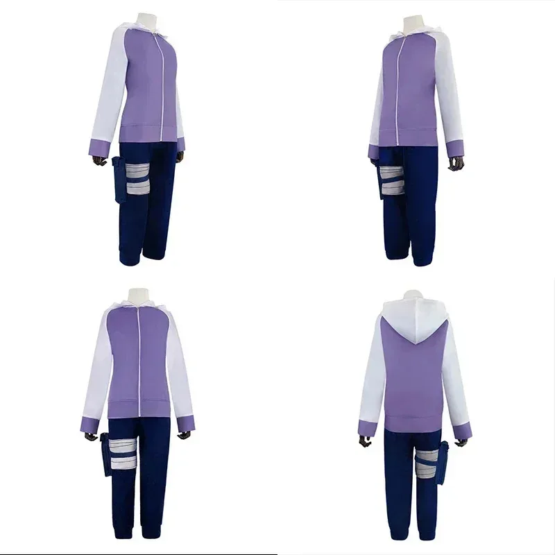 Anime Cosplay Hyuga Hinata Costumi Cosplay Ninja giapponese Shippuden Generation Giacca Pantaloni Parrucca Festa di Halloween per Cos