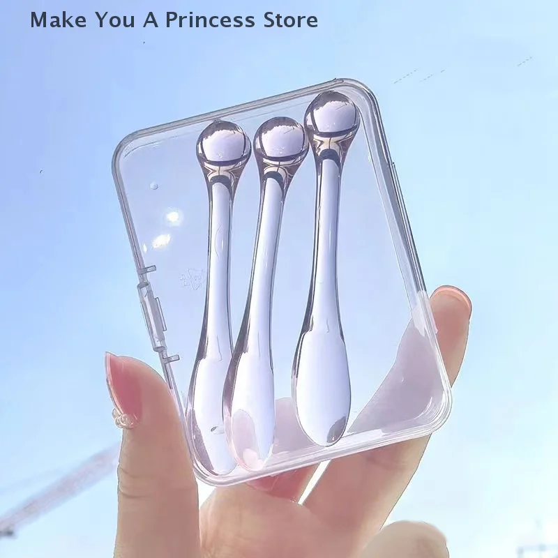 1/3pcs Acrylic Cosmetic Spatulas Scoop With Box Face Cream Mask Mud Mixing Spoon Beauty Tools Absorb Roller Facial Applicator