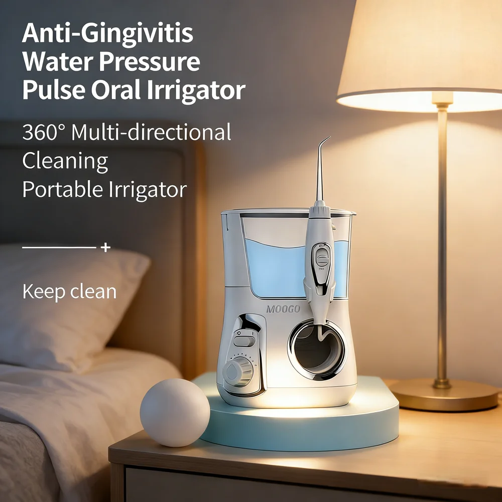 

Домашнее стоматологическое водоструйное спа-устройство, настольный 10-режимный ирригатор для полости рта с 5 сменными насадками, профессиональная чистка зубов и резинка