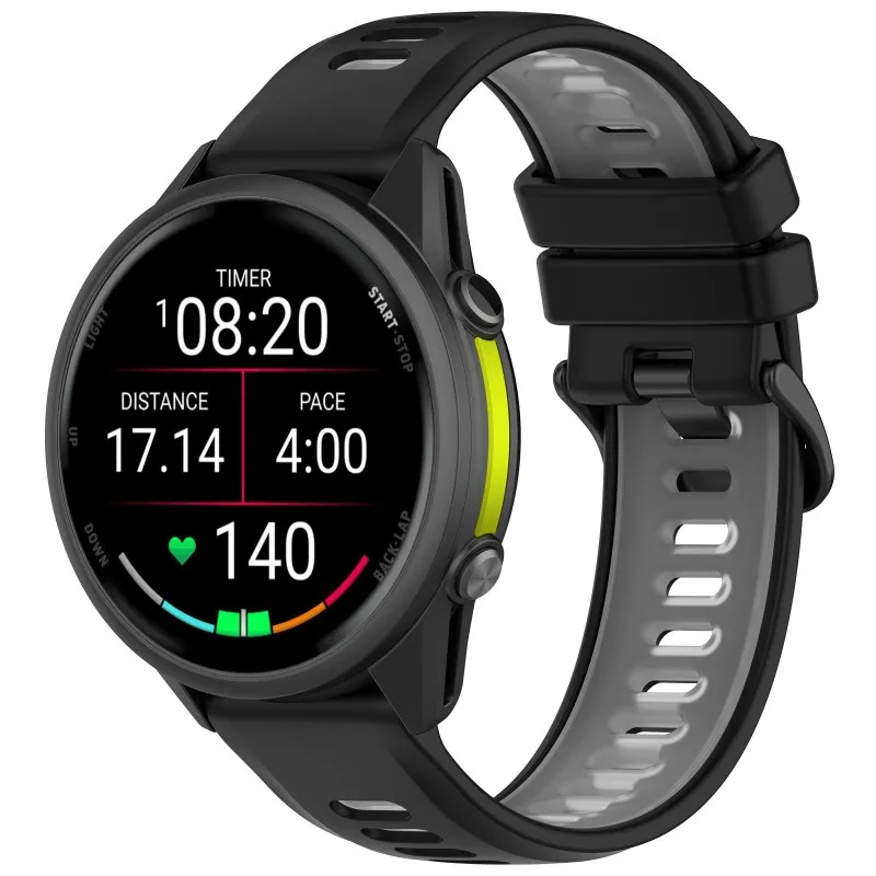 Bicolor Sportarmband für Garmin Forerunner 970 570 47 mm 265 255 Music 965 955 Venu 3 2 Original Run Silikonband 22 mm Armband – Detail 7