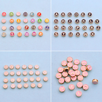1set/26pcs 8mm A-Z Letter Beads Colorful Enamel Metal Alphabet Loose Spacer Beads for Jewelry Making DIY Bracelet Accessories