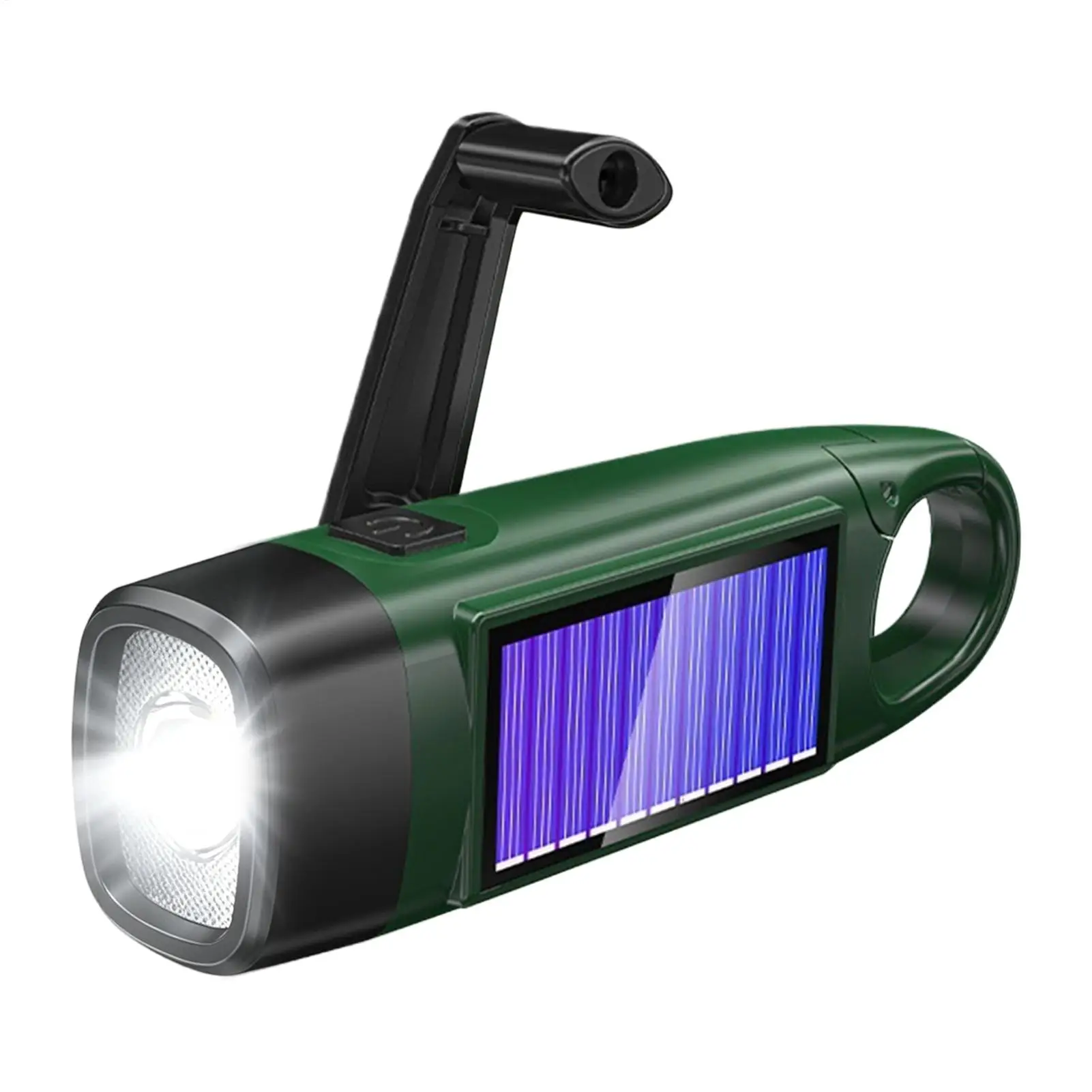 Solar USB Rechargeable LED Flashlight Long Range Torch for Home Use Hiking Camping Night Running Outdoor Exploration