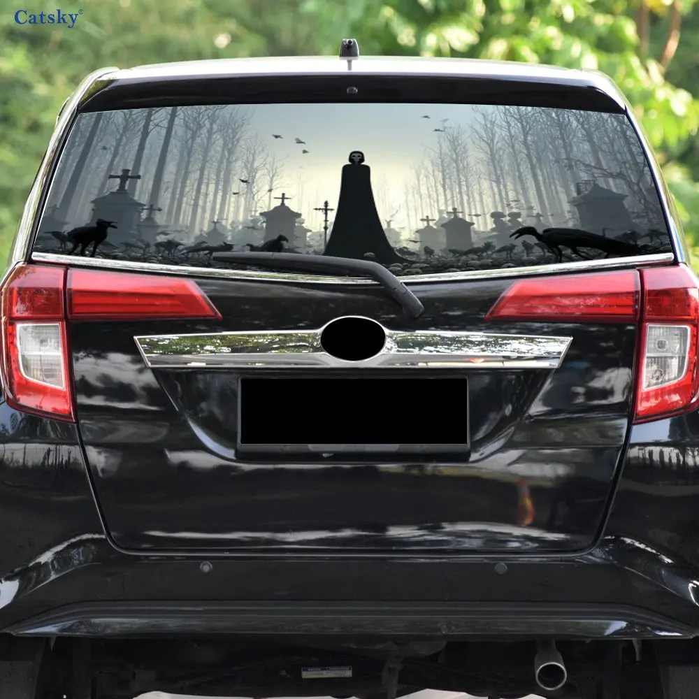 ظلال هيكل القبرة مادة PVC ملصق نافذة السيارة الخلفي المقاوم للماء ذاتي اللصق، سهل اللصق دون السقوط، وات #3