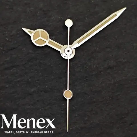 Menex Peace Symbol Watch Hands Set, Green Luminous 3-Piece Sword, Fit NH35 NH36 ETA 2824 2836 ST2130 Miyota 8215 DG Parts