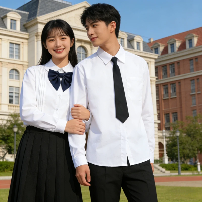 

Japanese Preppy JK Uniform Set for Girls,Organ Pleated Long Sleeve Shirt,Suitable for Middle & High School Daily Campus Wear