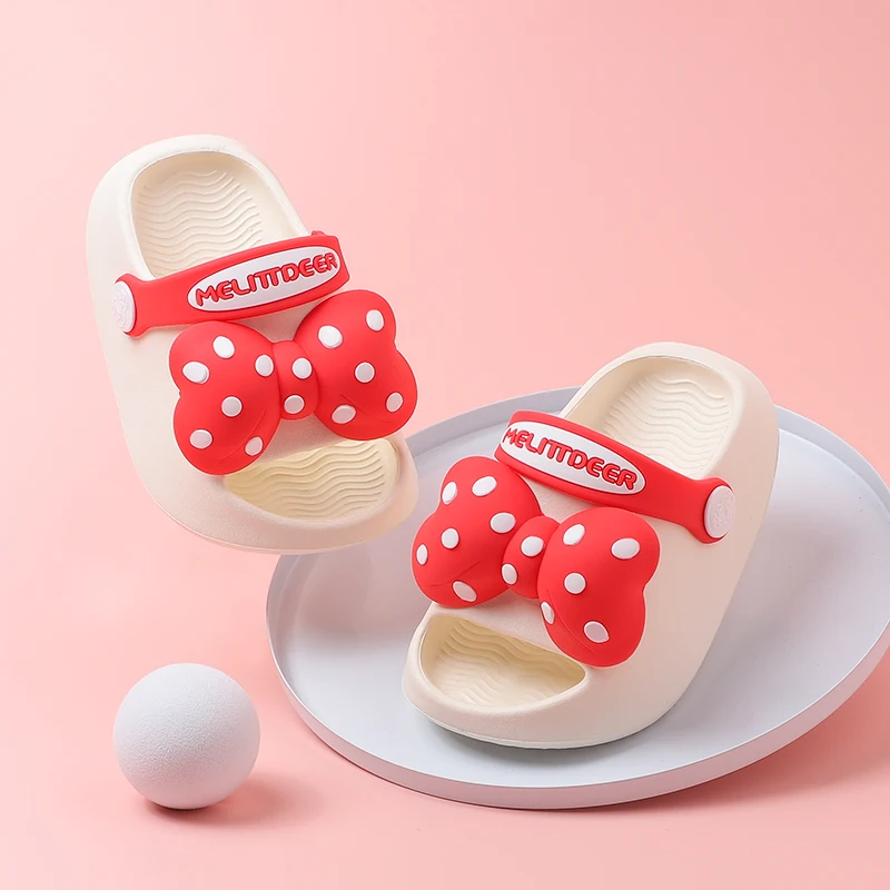 MELITTDEER Girls‘ Sandals - Kids Slippers, Soft Sole and Beautiful Bows , Adjustable heel strap, EVA Material, Oudoor Use