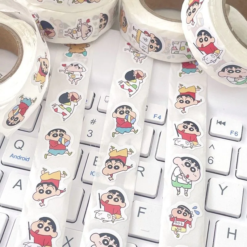 500Pcs Kawaii Crayon Shin-Chans Sealing Stickers Laptop Phone Case Stickers Diy Hand Account Car Decoration Stickers For Girls