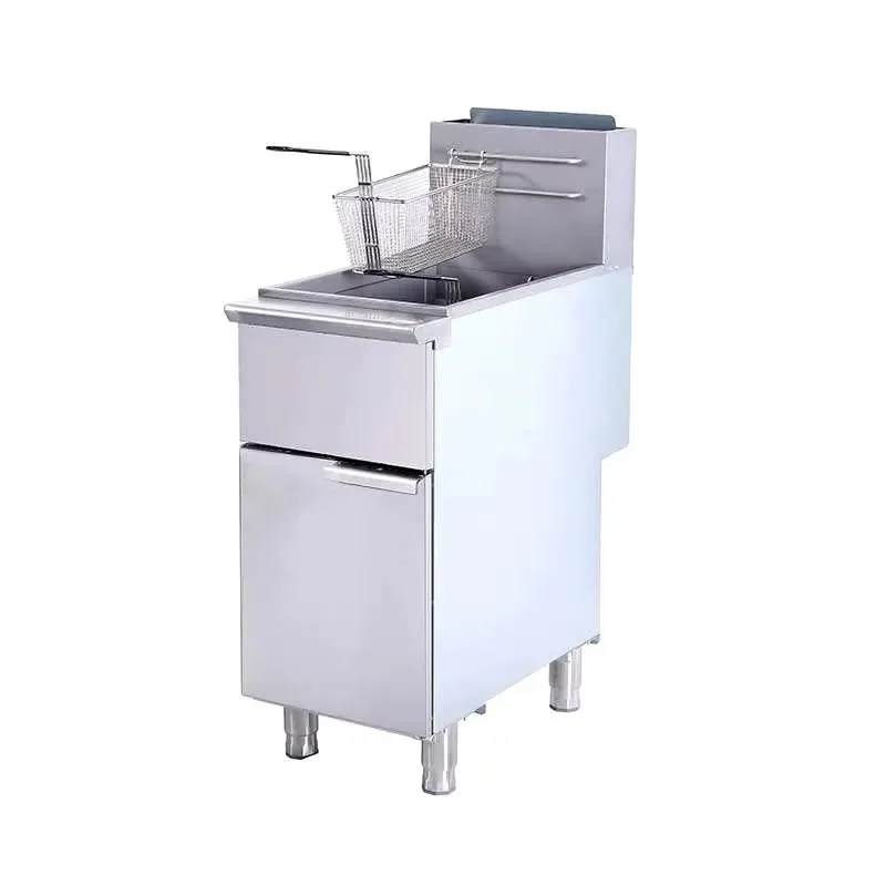 Professional Kitchen Equipment Single Tanks Fryer Machine Gas Free Standing Commercial Fryer For Restaurant & Hotel Kitchen