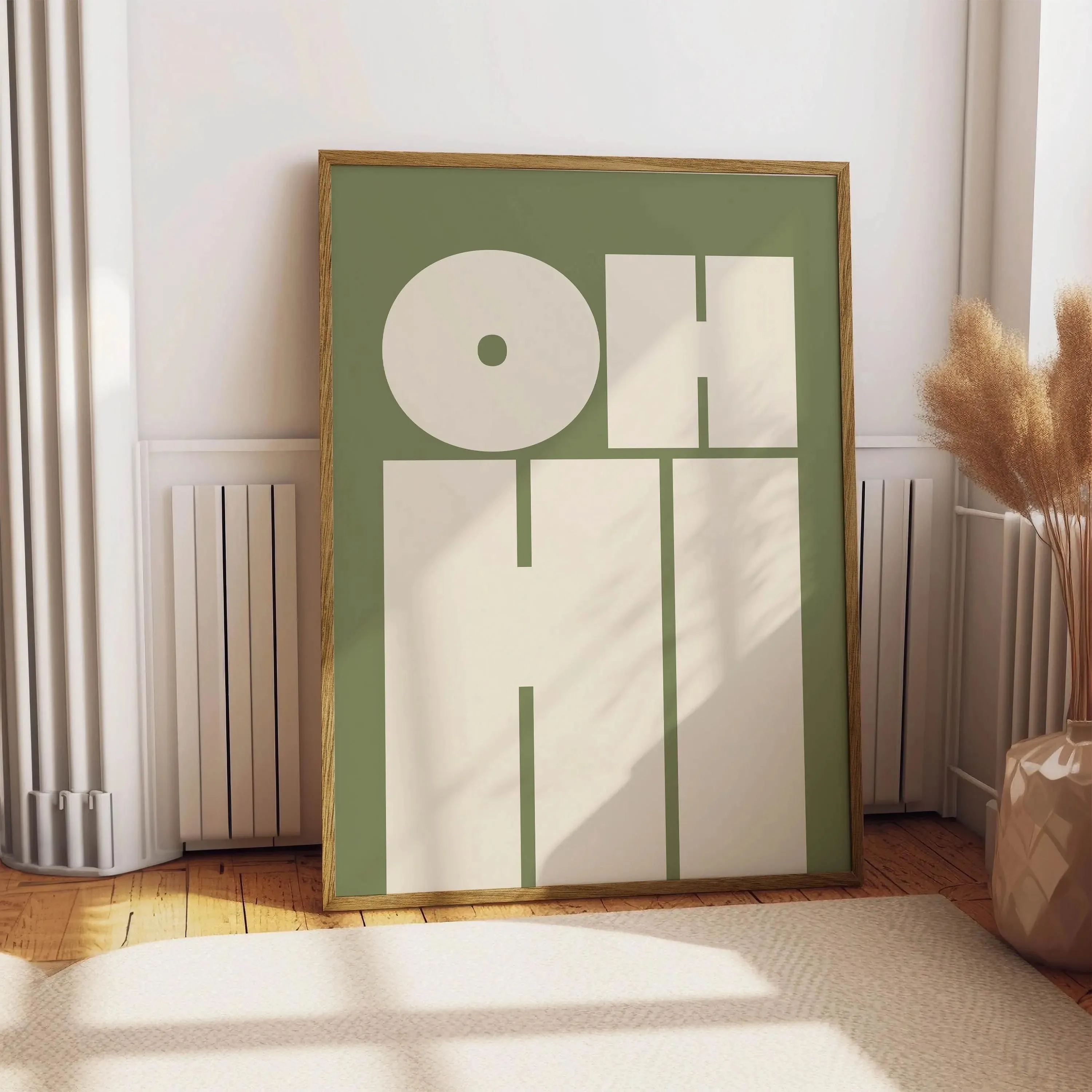 OH HI and CAIO Modern Typography Canvas Print Bold Font Wall Art Poster for Living Room Bedroom Dormitory and Home Decoration