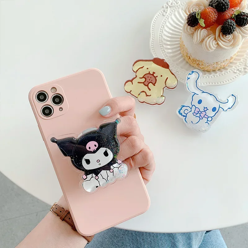 SANRIO Cinnamoroll Kuromi Mymelody Pochacco Onpompurin Mobile Phone Holder Cartoon Lazy Bracket Decoration Convenience New Gift