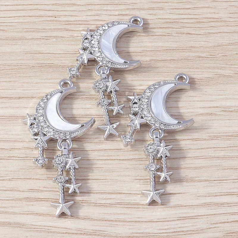 Tusember 4 Stück 12 x 22 mm brillante Kristall-Polaris-Stern-Anhänger für die Schmuckherstellung, DIY, handgefertigte Halskette, Ohrringe, Basteln – Detail 23