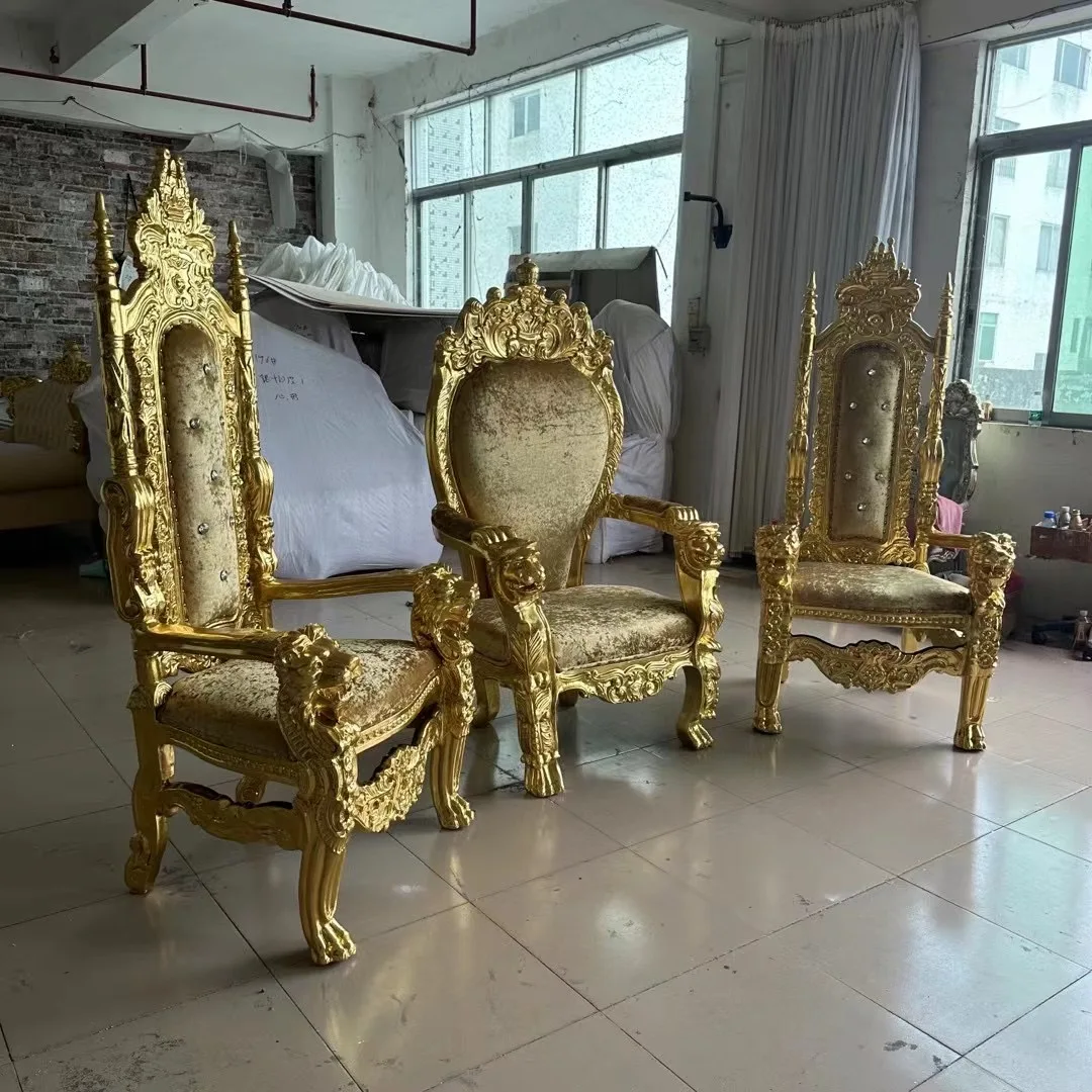 FSDKX Cheap Hotel Luxury Throne Chair Event Gold White Wedding Throne Chair Wholesale