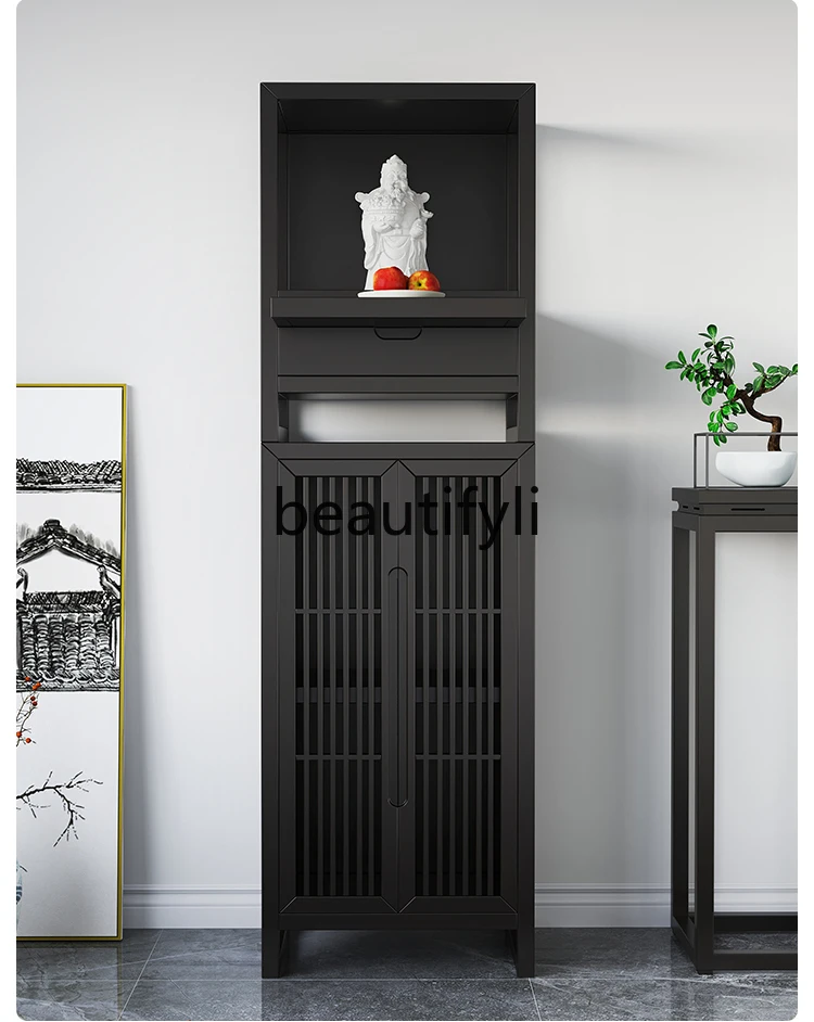 

New Chinese-style solid wood Buddhist shrine stand cabinet, shrine table, modern light luxury God of Wealth cabinet