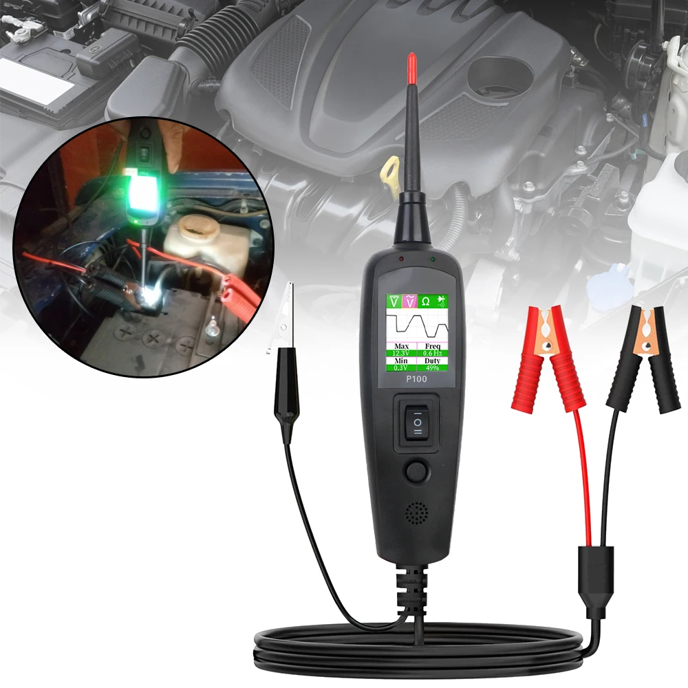 Voltage/Resistant Tester 12V 24V Power Circuit Probe Kit Car Accessories Automotive Circuit Tester P100 2M Diagnostic Tool