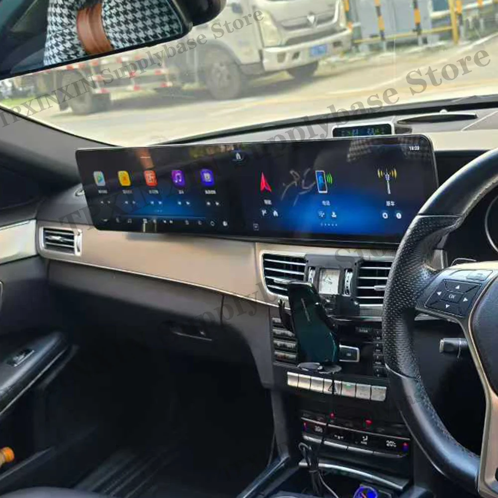 12.8 Inch Dual Screen Android Auto Carplay Multimedia GPS Navigation For Benz E Class W212 2009~2015 Car Stereo player Head Unit