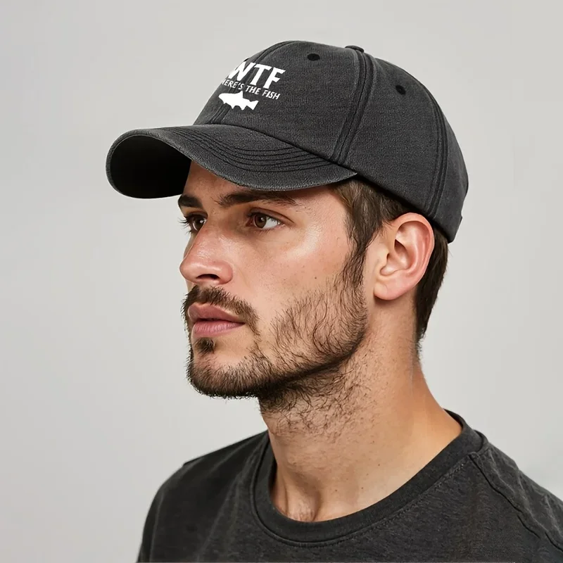 Vintage Baseball Hat - Printed Letter Outdoor Fishing Cap, Washable All-Season Dad Or Truck Driver Hat
