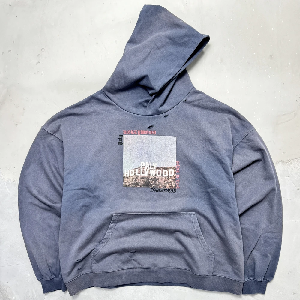 Yao уличная одежда модный тренд люксовый бренд толстовка пуловер графический принт свободные мешковатые винтажные толстовки в стиле ретро для мужчин унисекс