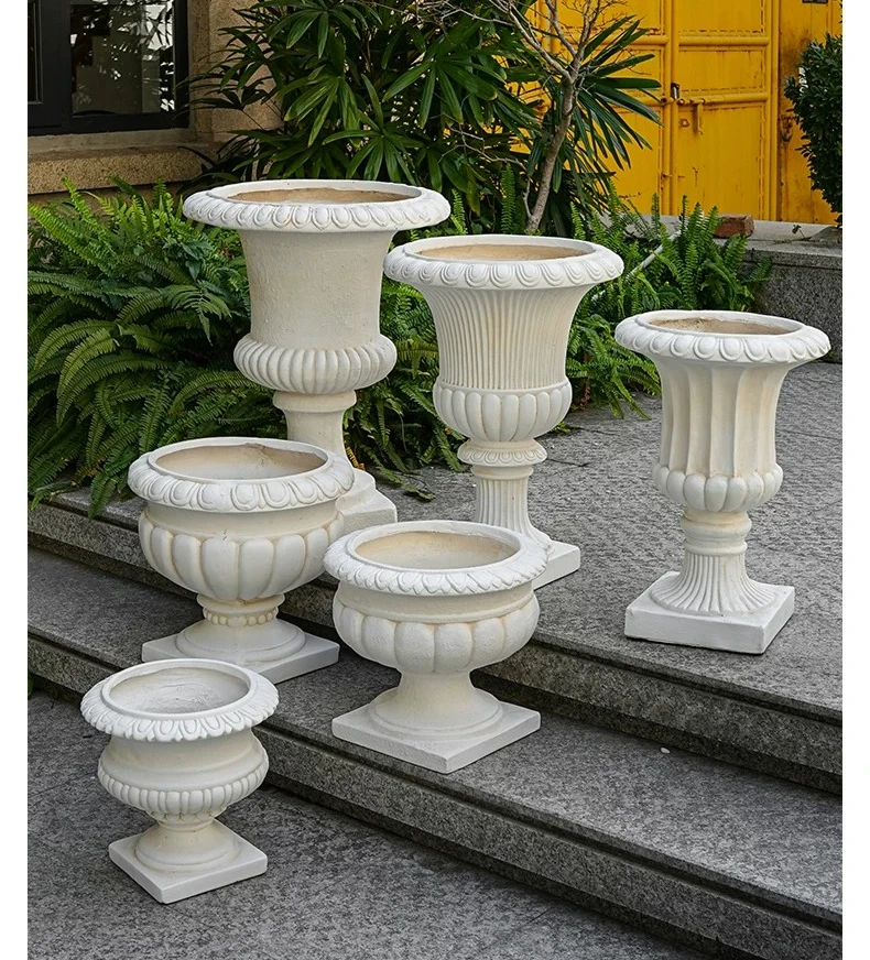 For Roman Column Planter, Outdoor Flower Pot for Villa, Garden & Entrance Deco