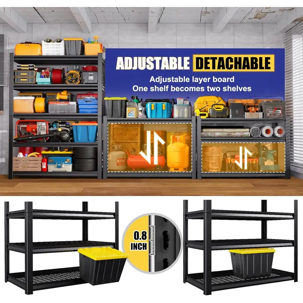 71 Heavy-Duty 5-Tier Metal Shelving Unit - 3000 lbs Capacity, Adjustable Storage Rack for Garage, Warehouse, Pantry