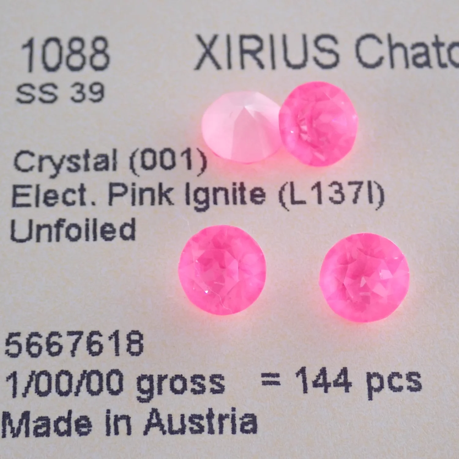 NEW Genuine Crystals from Austria 1088 XIRIUS Chaton For Nail Art DIY Earrings Jewelry Pointed Back Foiled Rhinestone Strass